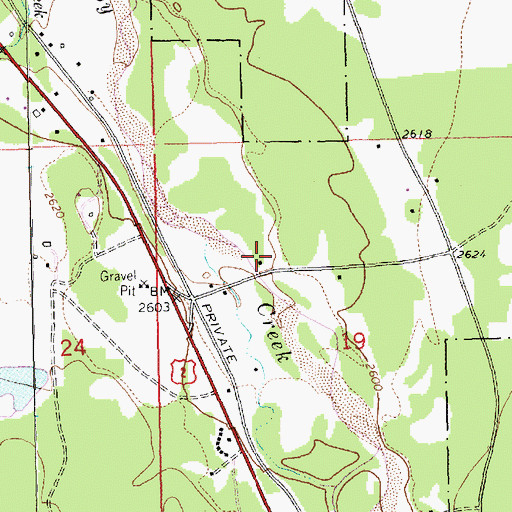 Topographic Map of 29N30W19BDB_01 Well, MT