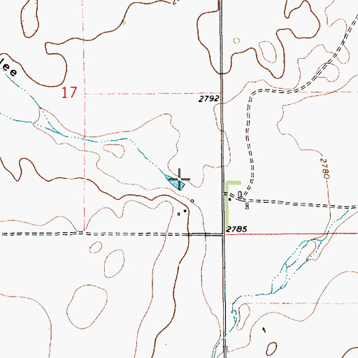 Topographic Map of 29N11E17DD__01 Well, MT