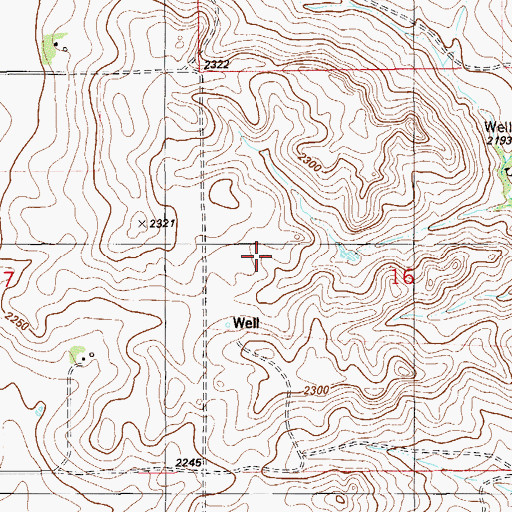 Topographic Map of 29N57E16CBCA01 Well, MT