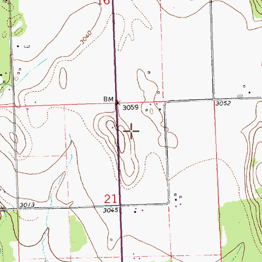 Topographic Map of 29N20W21BD__01 Well, MT