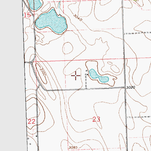 Topographic Map of 29N22W23BA__01 Well, MT