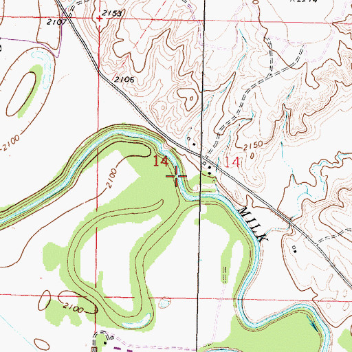 Topographic Map of 29N38E14CAAB01 Well, MT