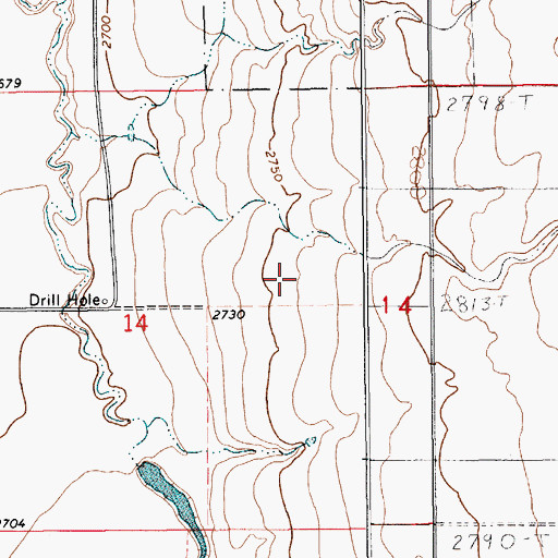 Topographic Map of 29N13E14AC__01 Well, MT