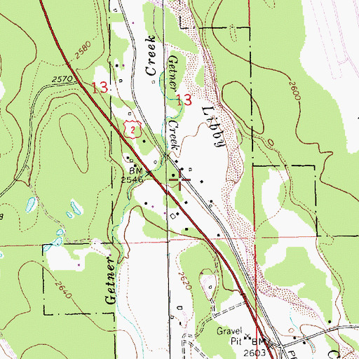 Topographic Map of 29N31W13DAC_01 Well, MT