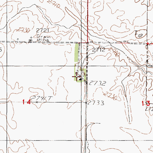 Topographic Map of 29N44E14ADAB01 Well, MT