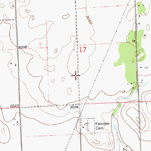 Topographic Map of 29N20W17DCBB01 Well, MT
