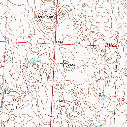 Topographic Map of 29N30E18BBDC01 Well, MT