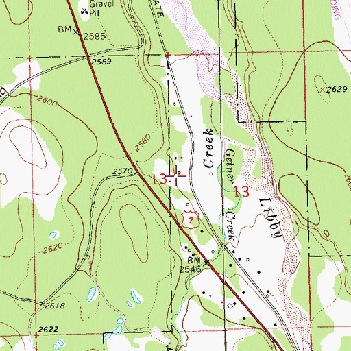 Topographic Map of 29N31W13ACC_01 Well, MT