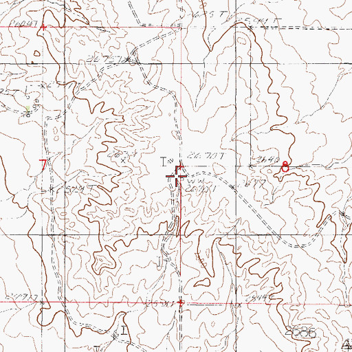Topographic Map of 29N48E08CBBB01 Well, MT