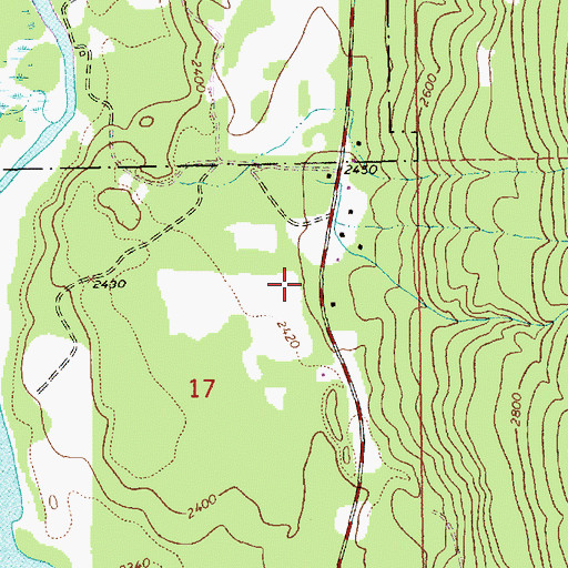 Topographic Map of 29N33W17ACAA02 Well, MT
