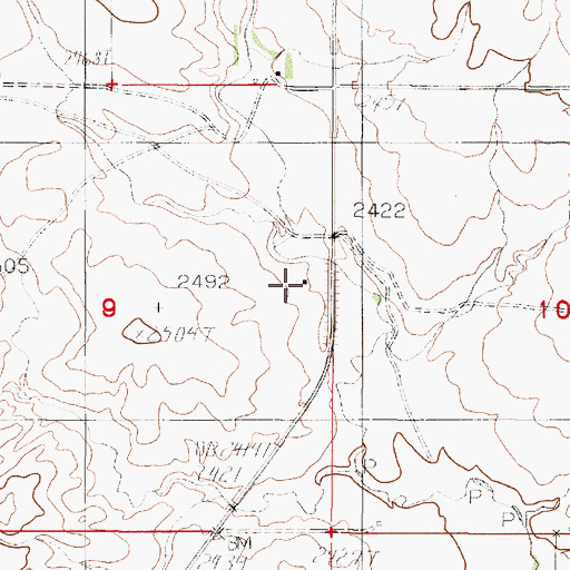 Topographic Map of 29N48E09ADDC01 Well, MT