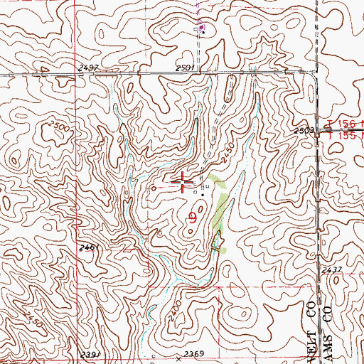 Topographic Map of 29N59E09BDDB01 Well, MT