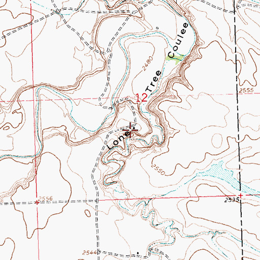 Topographic Map of 29N25E12DBCB01 Well, MT