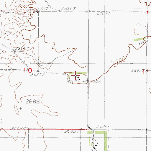 Topographic Map of 29N46E10DAAC01 Well, MT