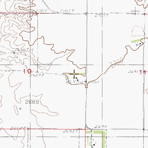 Topographic Map of 29N46E10DAAB01 Well, MT