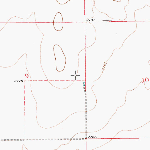 Topographic Map of 29N12E09AD__01 Well, MT