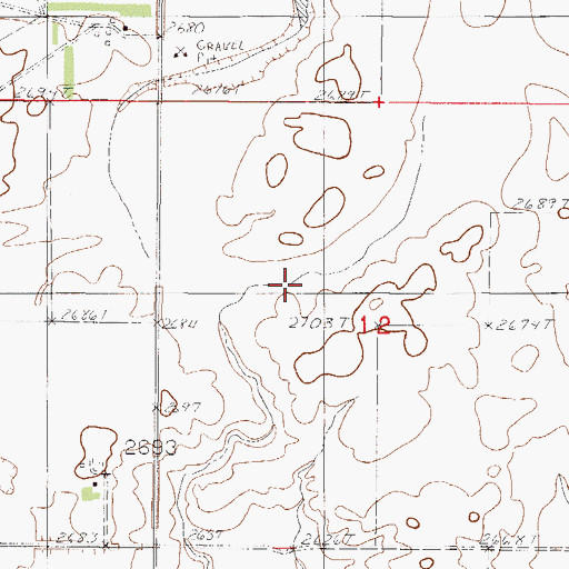 Topographic Map of 29N46E02DDDB01 Well, MT