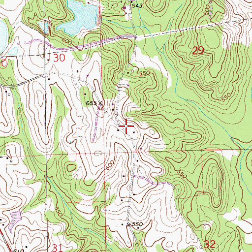 Topographic Map of Beauregard Church, AL