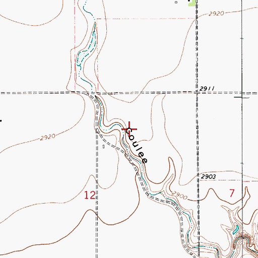 Topographic Map of 29N07E12AB__01 Well, MT