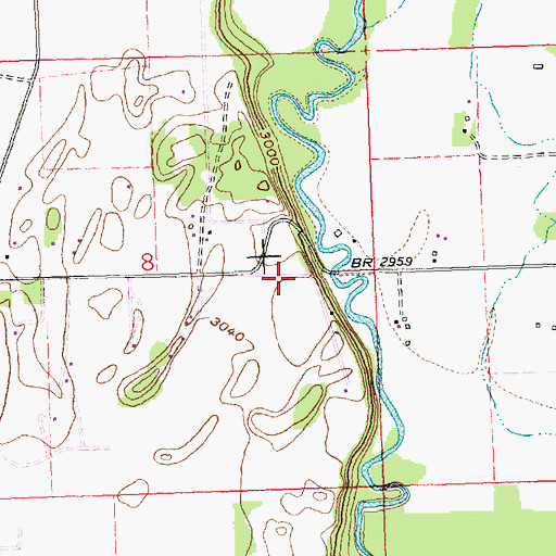 Topographic Map of 29N21W08DBAA01 Well, MT