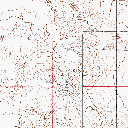 Topographic Map of 29N50E05CC__01 Well, MT