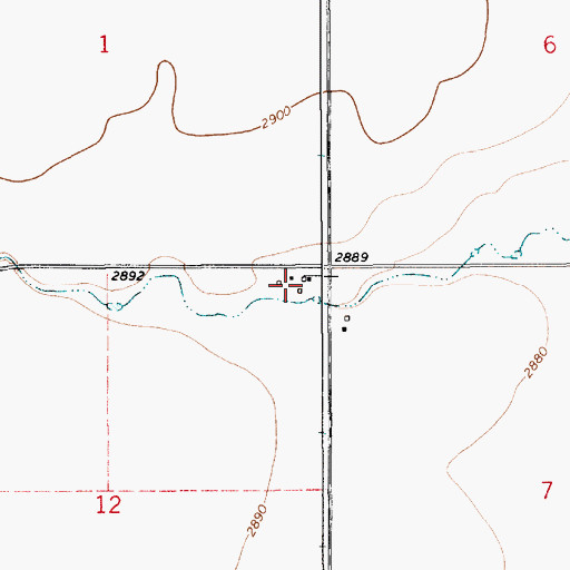 Topographic Map of 29N08E12AAAA01 Well, MT
