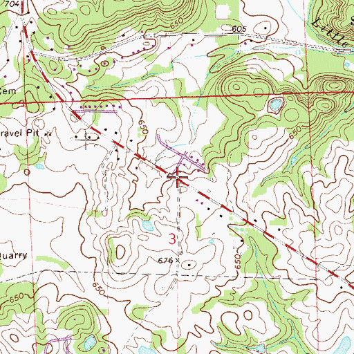 Topographic Map of Calvary Church, AL