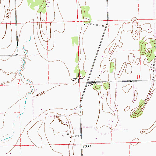 Topographic Map of 29N21W08BCCC01 Well, MT