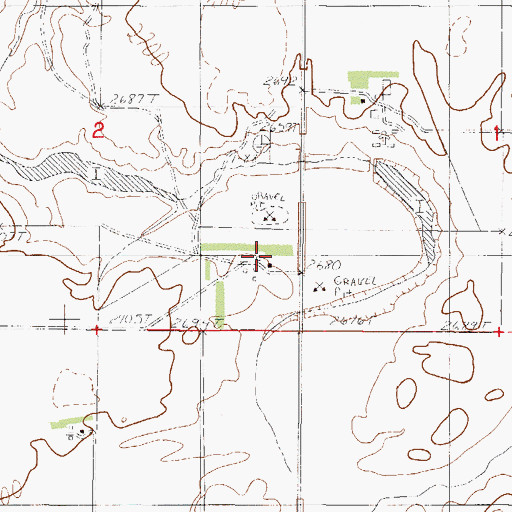 Topographic Map of 29N46E02DDAC01 Well, MT