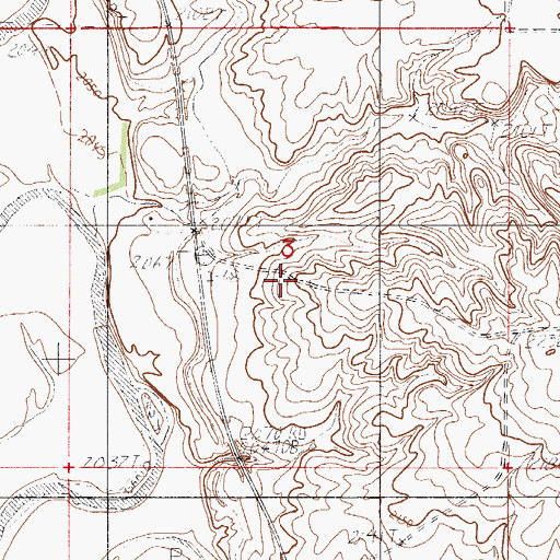 Topographic Map of 29N51E03CAAD01 Well, MT
