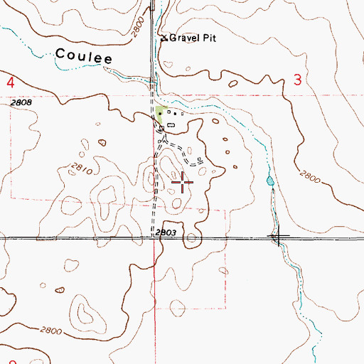 Topographic Map of 29N11E03CC__01 Well, MT