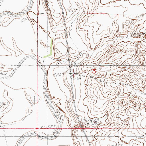 Topographic Map of 29N51E03CABA01 Well, MT