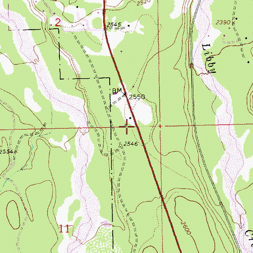 Topographic Map of 29N31W02DDC_01 Well, MT