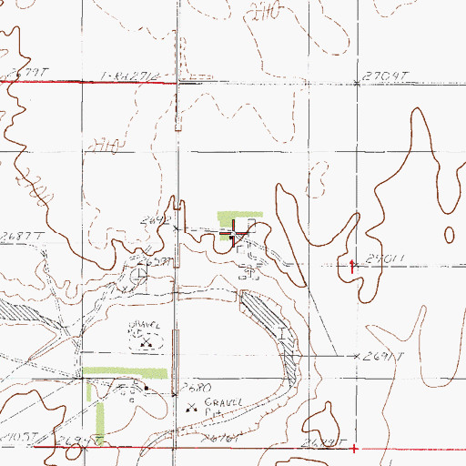 Topographic Map of 29N46E01BCDB03 Well, MT