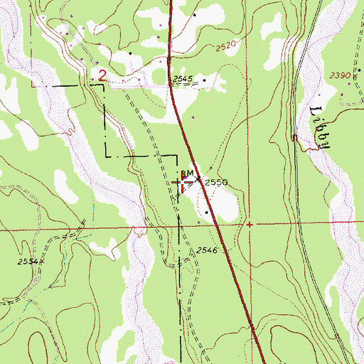Topographic Map of 29N31W02DDAB01 Well, MT