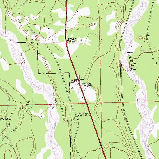 Topographic Map of 29N31W02DDB_01 Well, MT