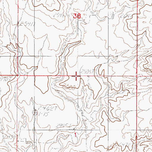 Topographic Map of 30N49E36DCCC01 Well, MT