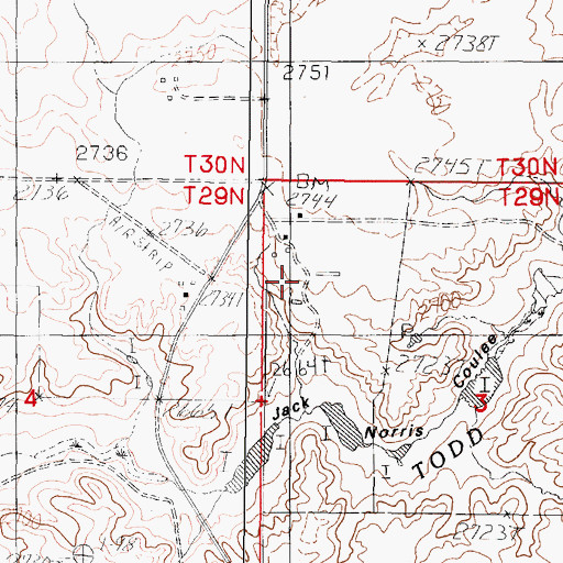 Topographic Map of 29N44E03BBCD01 Well, MT