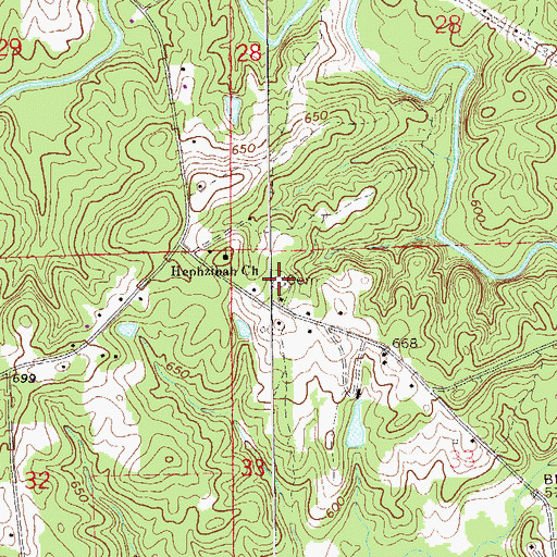 Topographic Map of Hephzibah Cemetery, AL
