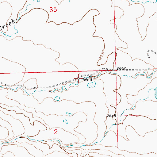 Topographic Map of 29N23E02ABAD01 Well, MT