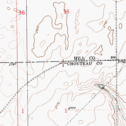 Topographic Map of 29N12E01BAAA01 Well, MT