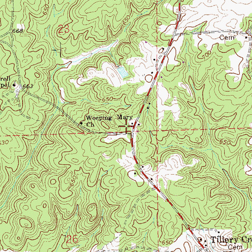 Topographic Map of Holt Cemetery, AL