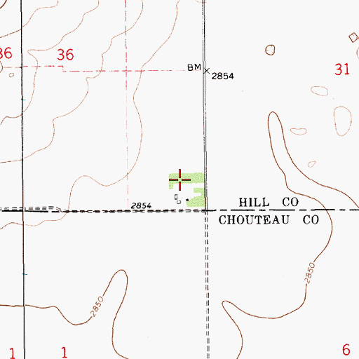Topographic Map of 30N11E36DD__01 Well, MT