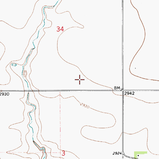 Topographic Map of 30N07E34DC__01 Well, MT
