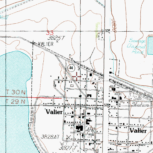 Topographic Map of 30N05W33DDB_01 Well, MT