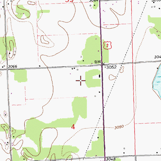 Topographic Map of 29N20W04AB__01 Well, MT