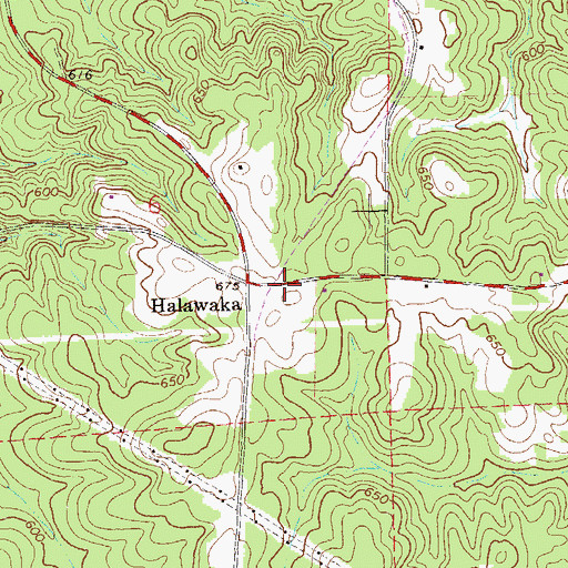 Topographic Map of Living Water Church, AL