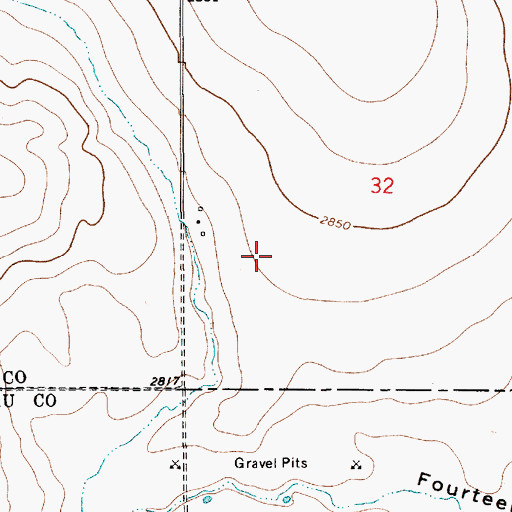 Topographic Map of 30N11E32CB__01 Well, MT