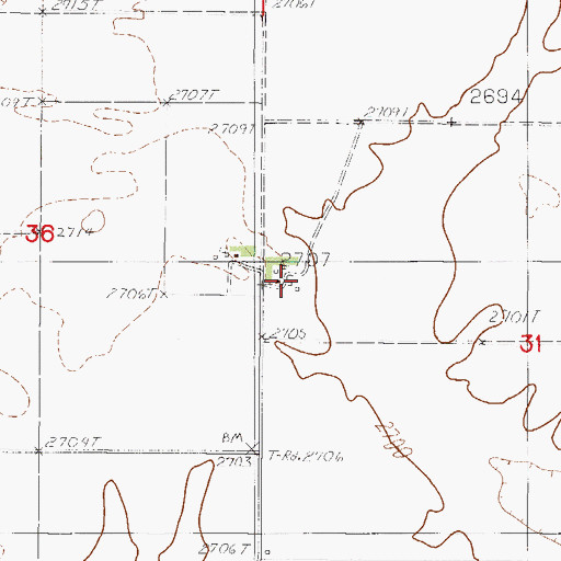 Topographic Map of 30N47E31BCBC02 Well, MT