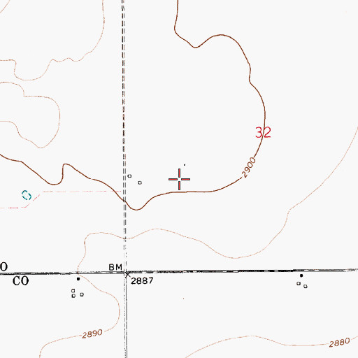 Topographic Map of 30N09E32CB__01 Well, MT
